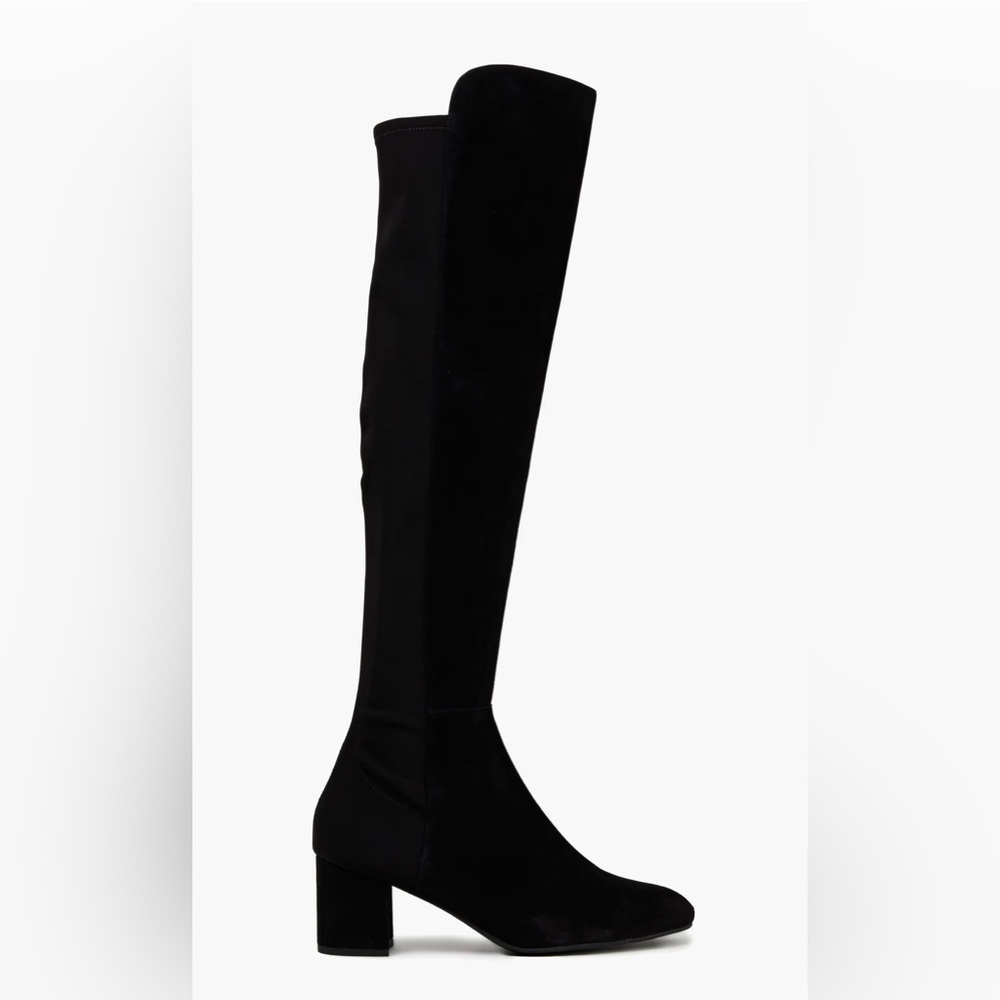 STUART WEITZMAN GILLIAN 60 CITY BOOT black Suede neoprene over the‎ knee boots - Picture 8 of 15